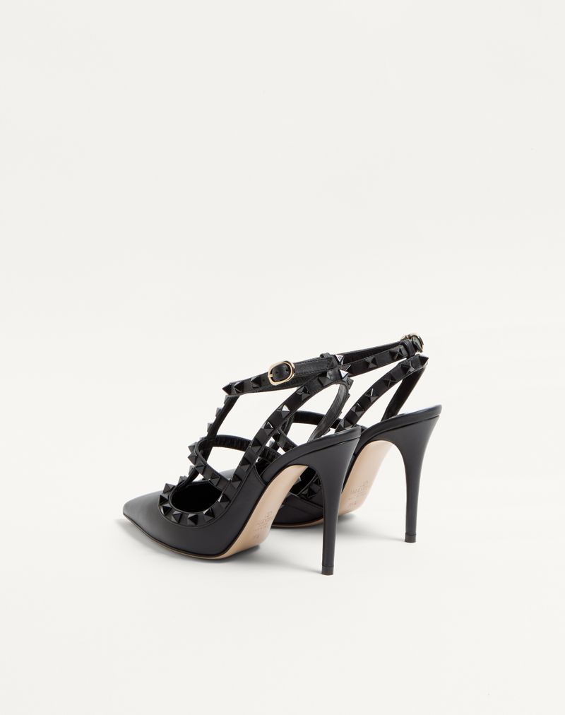 Sapatos Rockstud com tiras e tachas na mesma cor, 100 mm