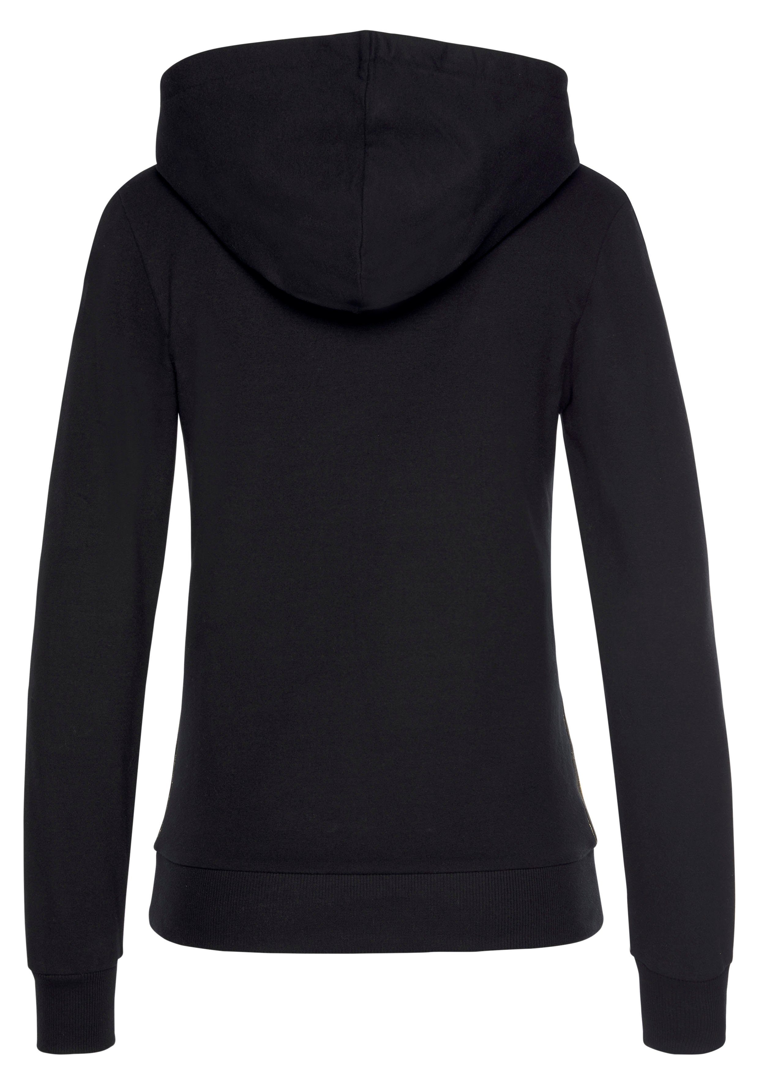 Bench. Loungewear Kapuzensweatjacke mit Glitzer Streifen, Loungeanzug