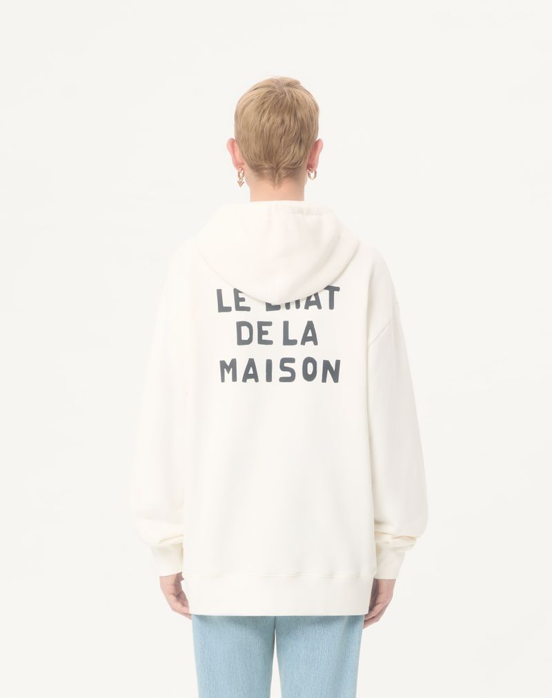 Moletom com capuz de algodão Valentino com estampa Le Chat De La Maison