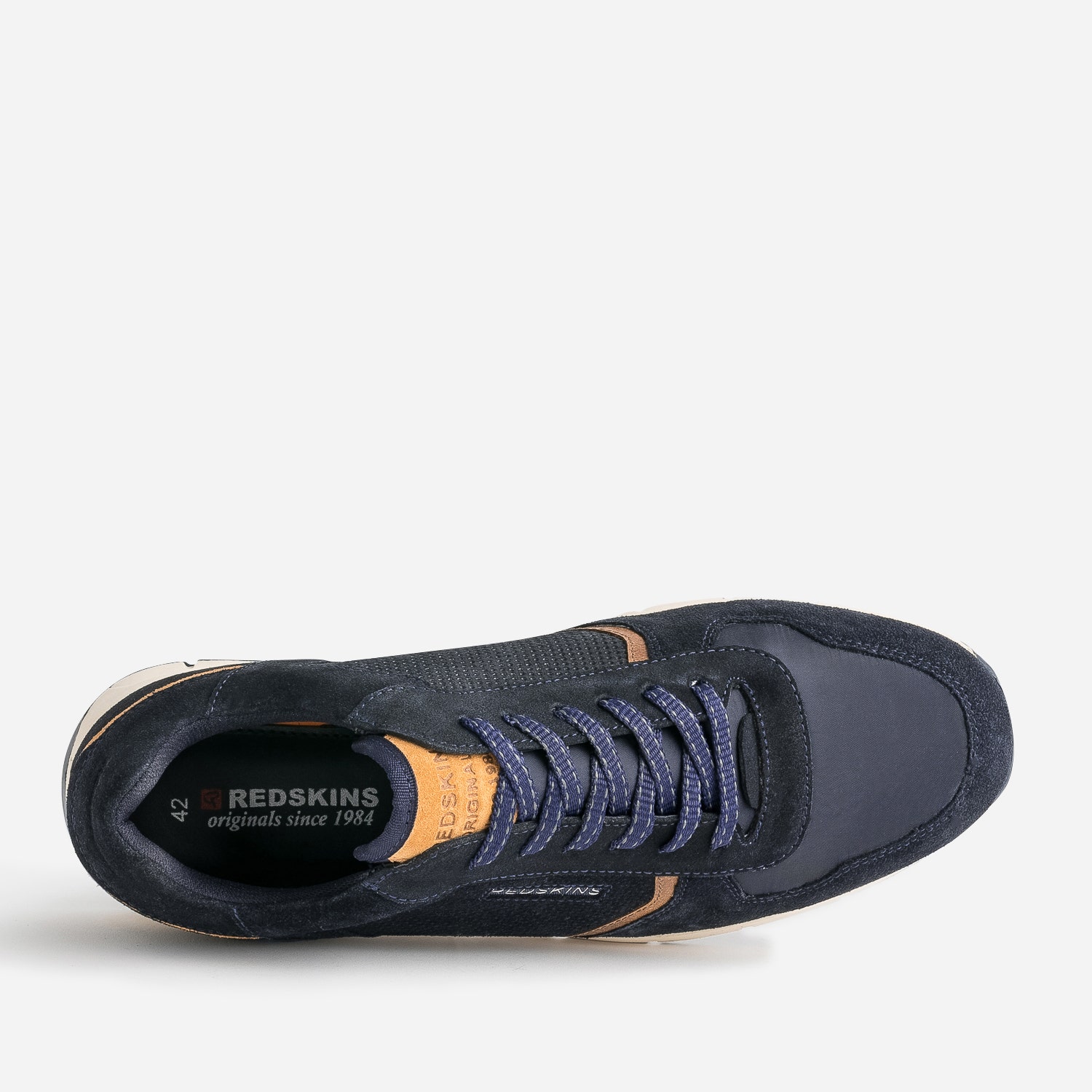 Tennis REDSKINS marine en cuir velours