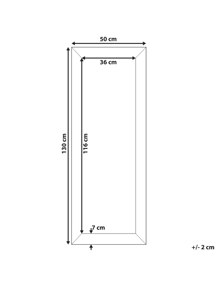 Beliani Wandspiegel MERVENT in Weiß/Silber - (W) 50 x (H) 130 x (L) 2 cm günstig kaufen onesize