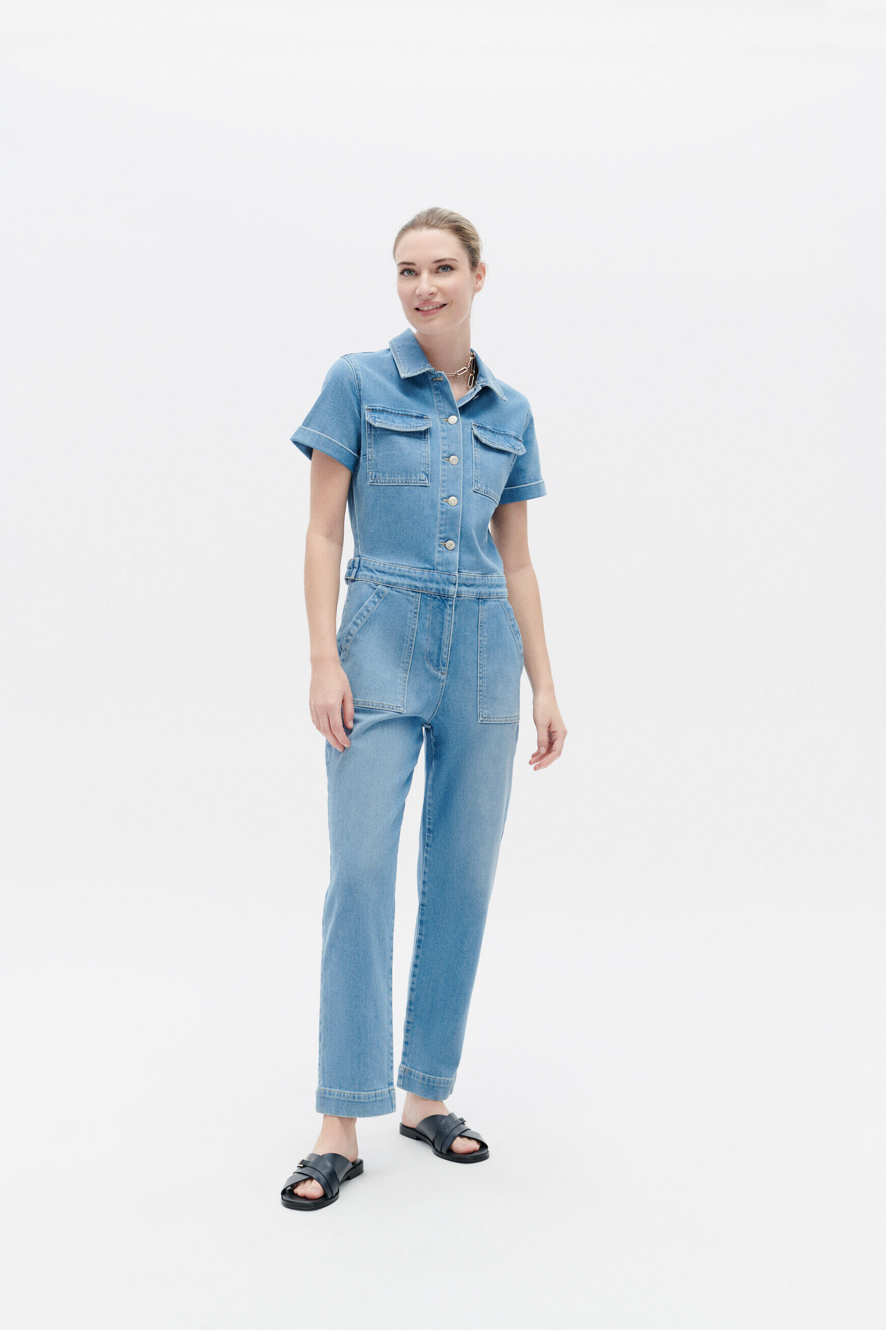 Combinaison pmilena bleu ciel femme