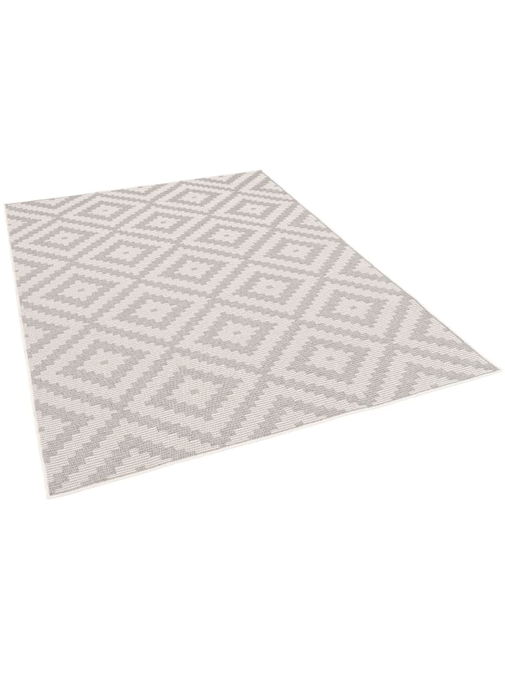 Pergamon In & Outdoor Teppich Marbella Fliesenoptik in Grijs günstig kaufen