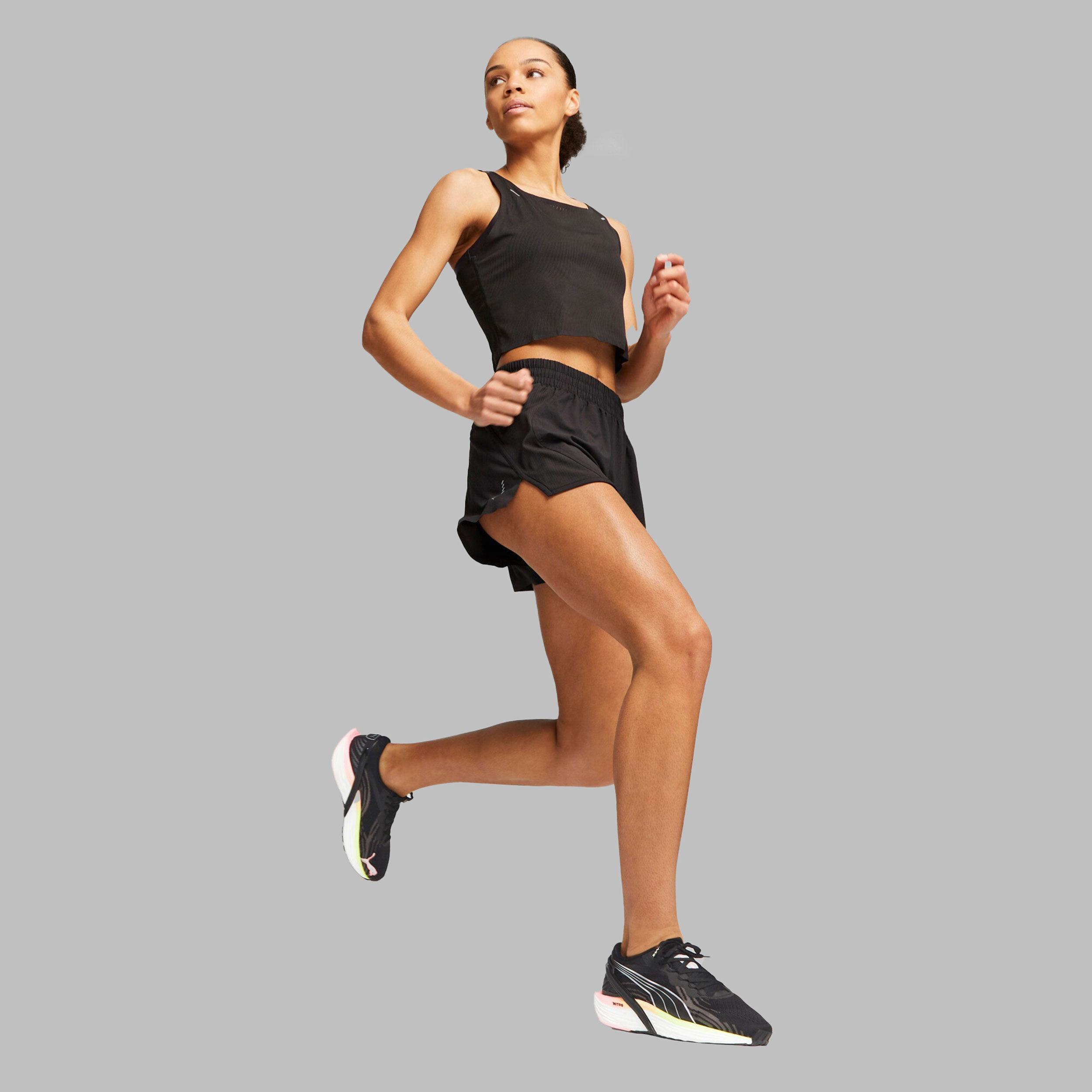 Run Ultraspun Crop Tank-Top Damen - Schwarz