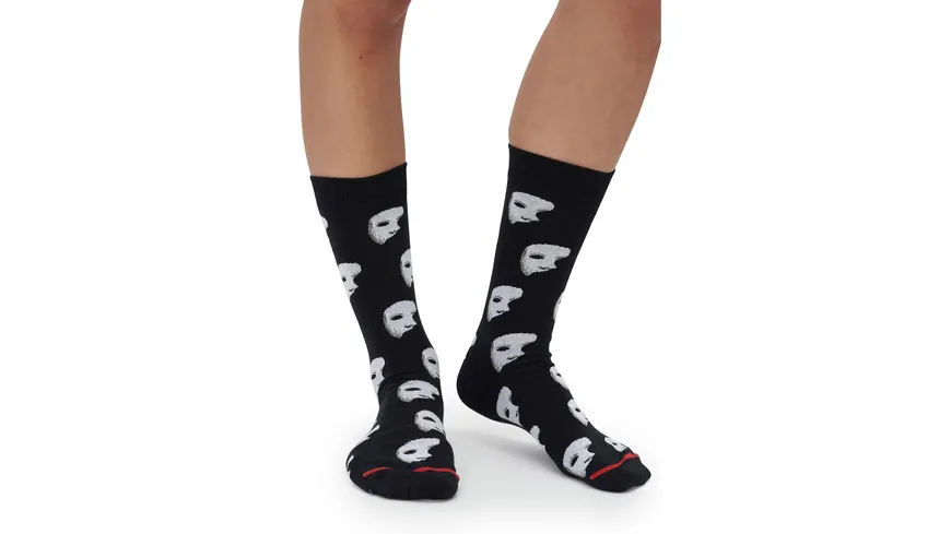 MuseARTa Unisex Socken Gaston Leroux  - The Phantom of the Opera with Rose schwarz
