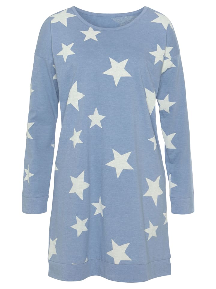 VIVANCE DREAMS Sleepshirt in hellblau gemustert günstig kaufen