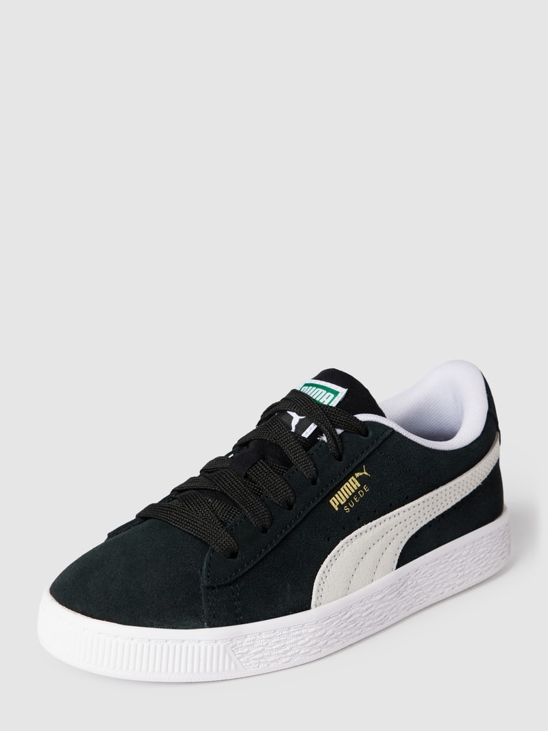 Sneaker mit Label-Print in metallic Modell 'SUEDE CLASSIC' in schwarz