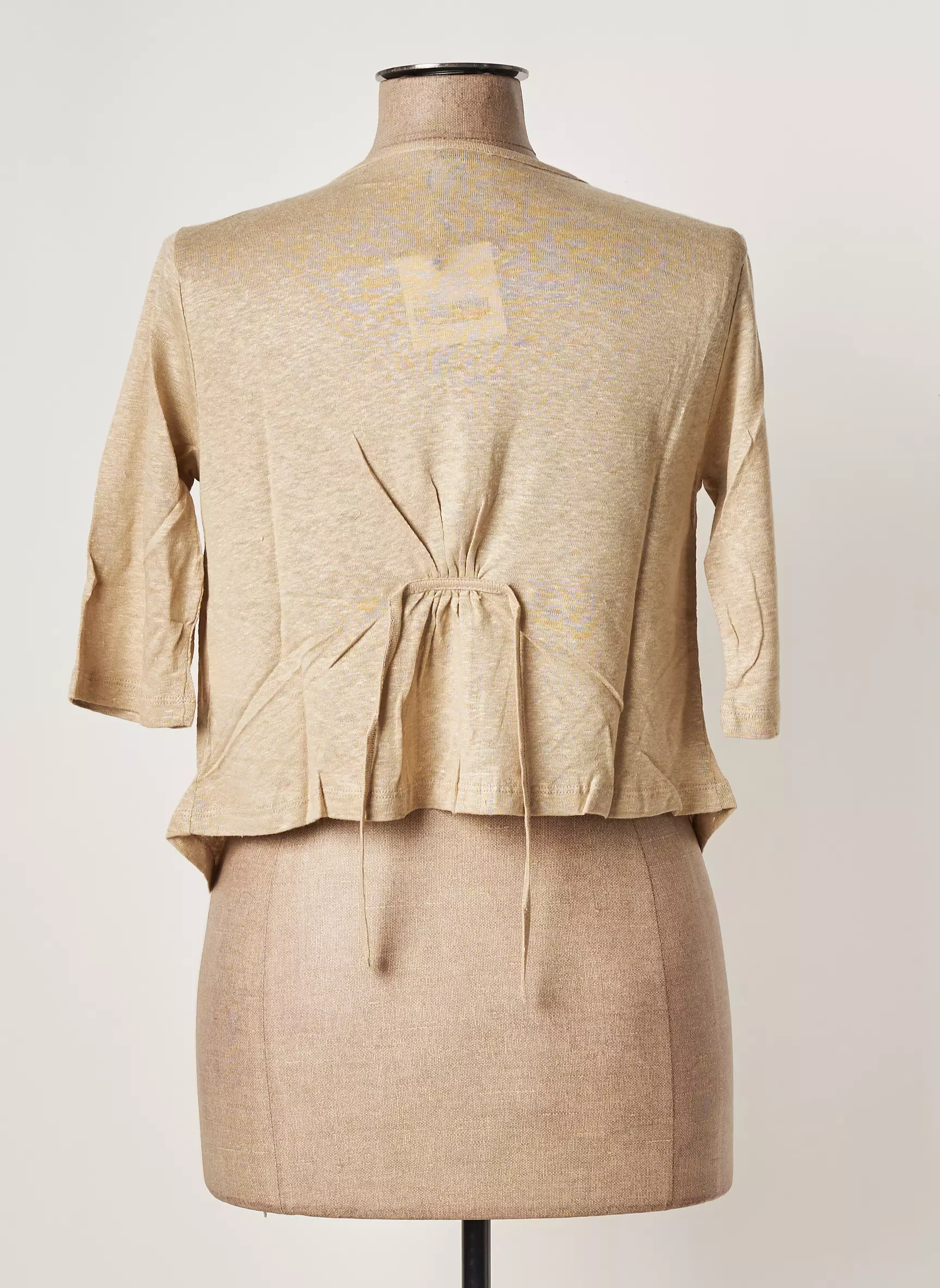 G Oze Gilets Manches Courtes Femme couleur beige
