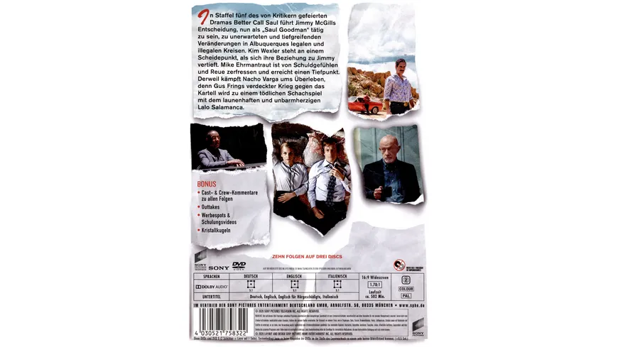 Better call Saul - Die komplette fünfte Season  [3 DVDs]
