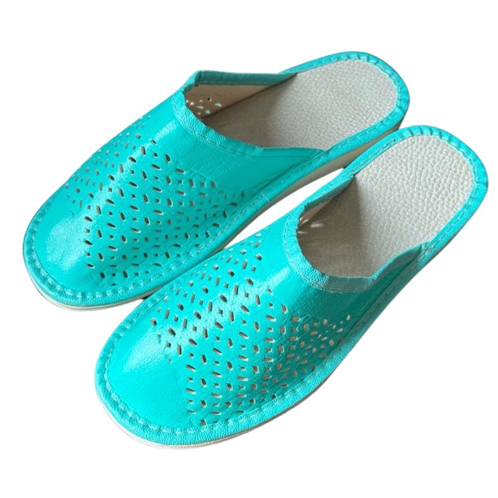 Home & Joy Chilla Leder Hausschuh (aus Leder, rutschfest, bequem, weich, leicht, atmungsaktiv) Damen & Herren Pantoffeln Latschen Schlappen Slipper Pantoletten