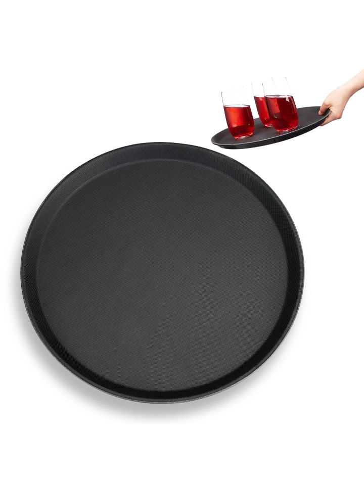 relaxdays Gastro Tablett in Schwarz - Ø 35 cm günstig kaufen onesize
