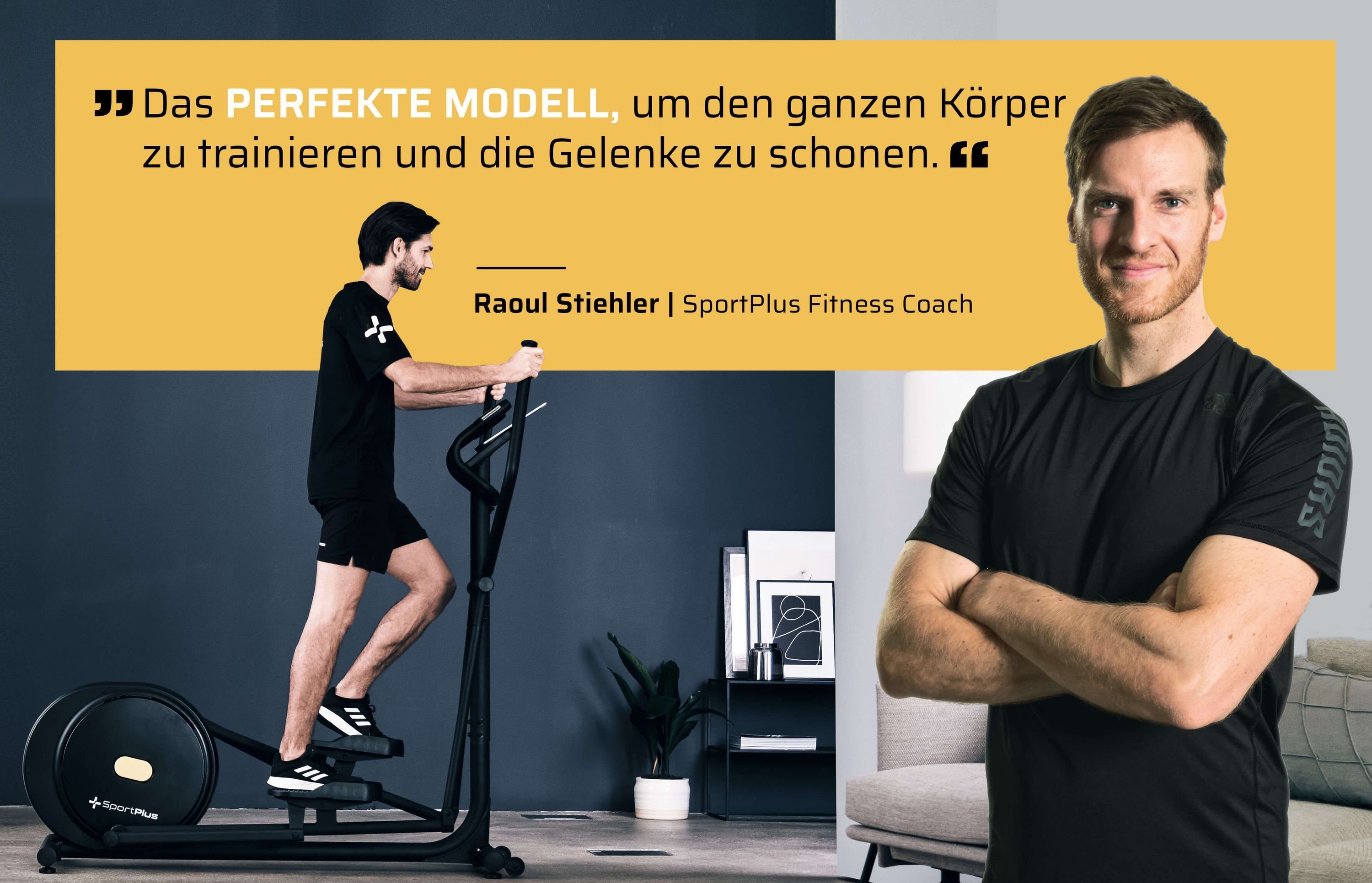 SportPlus Crosstrainer SP-ET-9910-B-iE, Design Crosstrainer, Magnetbremse, integrierte Herzfrequenz-Messung