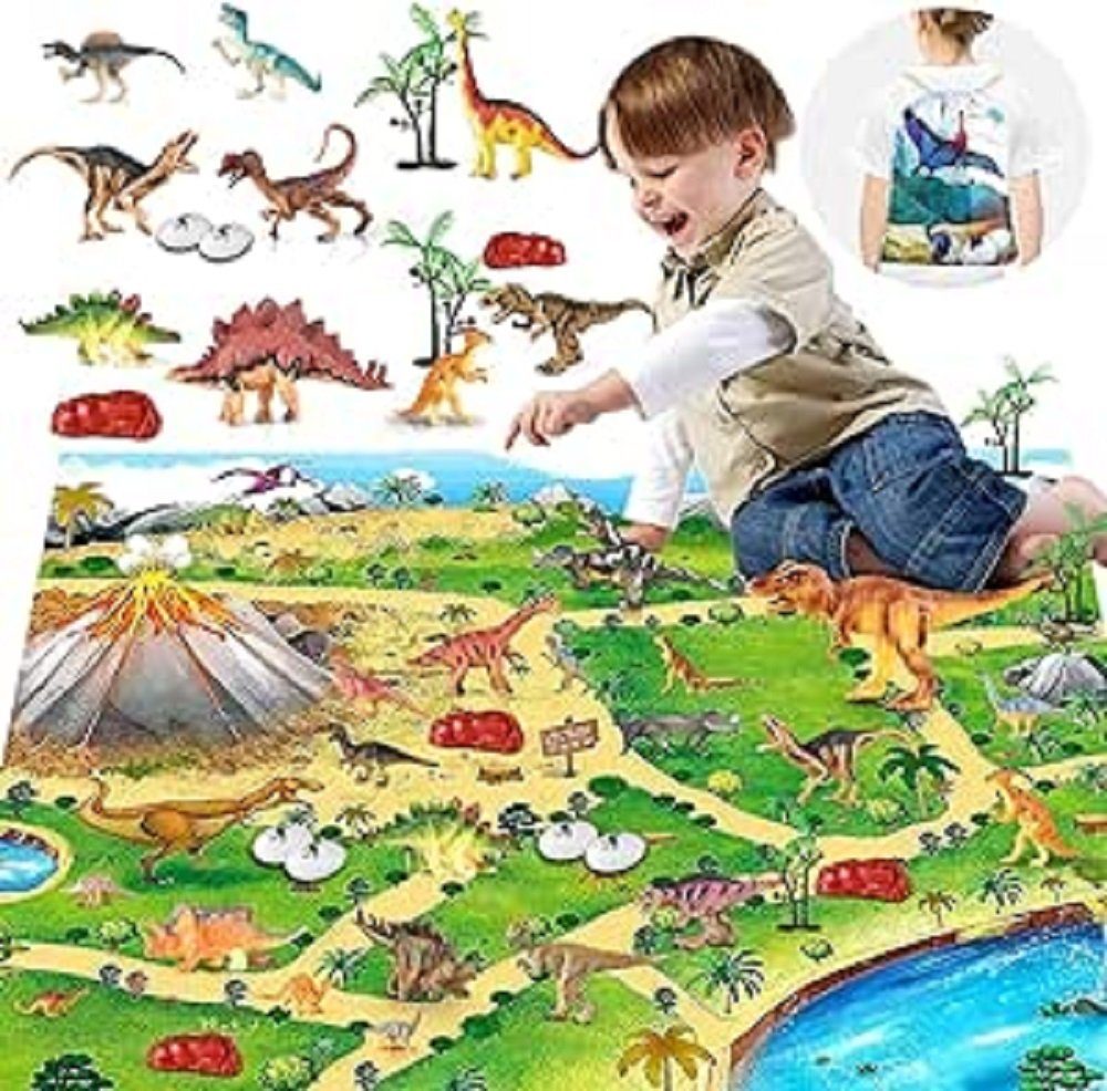 LBLA Spielfigur 30 Stück Dinosaurier Spielzeug Set mit Box, Pädagogisches Spielzeug, (22-tlg), Realistisches Dino Figuren Spielset, Weihnachtsgeschenk