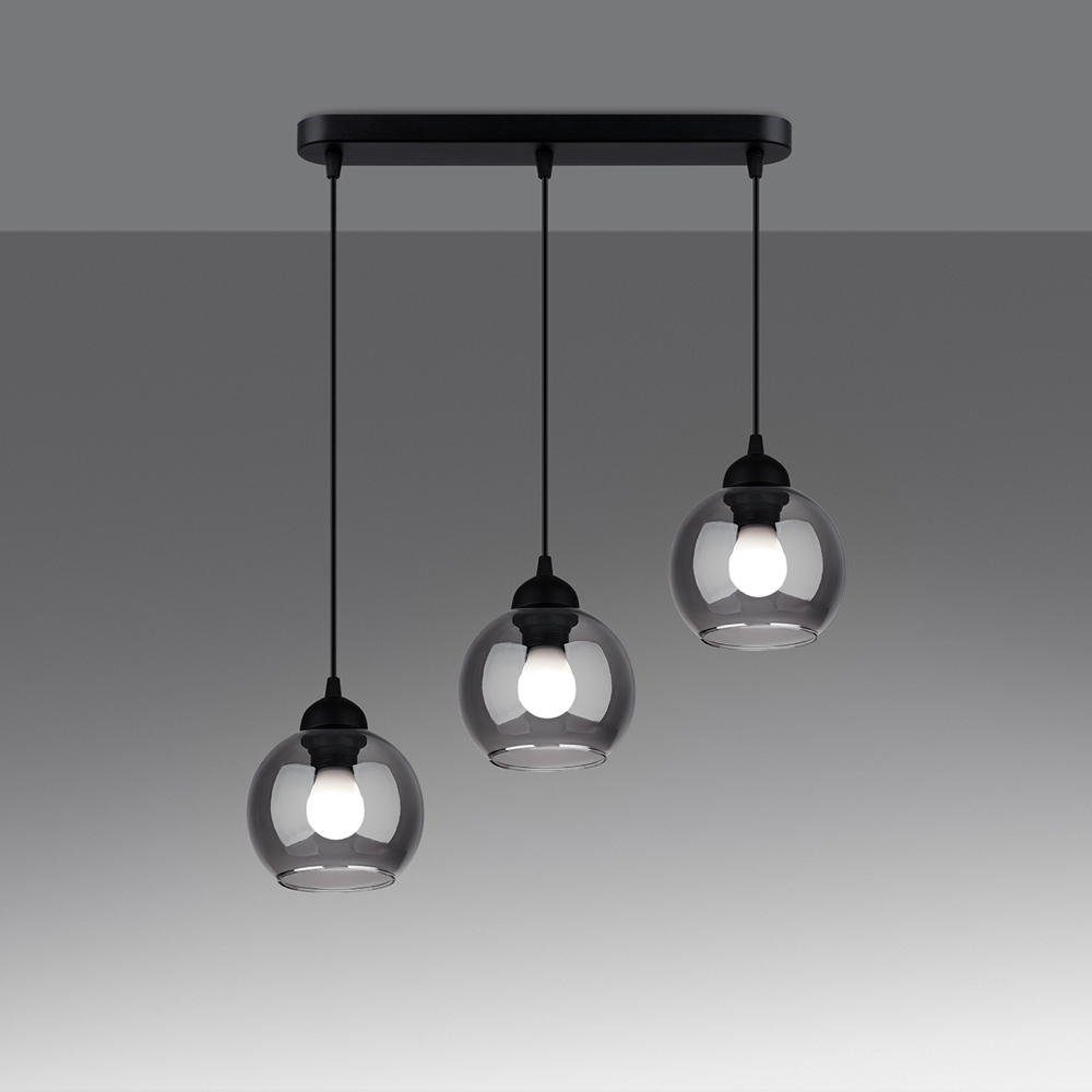 famlights Hängeleuchte, Pendelleuchte Ali in Schwarz E27 3-flammig linear, keine Angabe, Leuchtmittel enthalten: Nein, warmweiss, Hängeleuchte, Pendellampe, Pendelleuchte