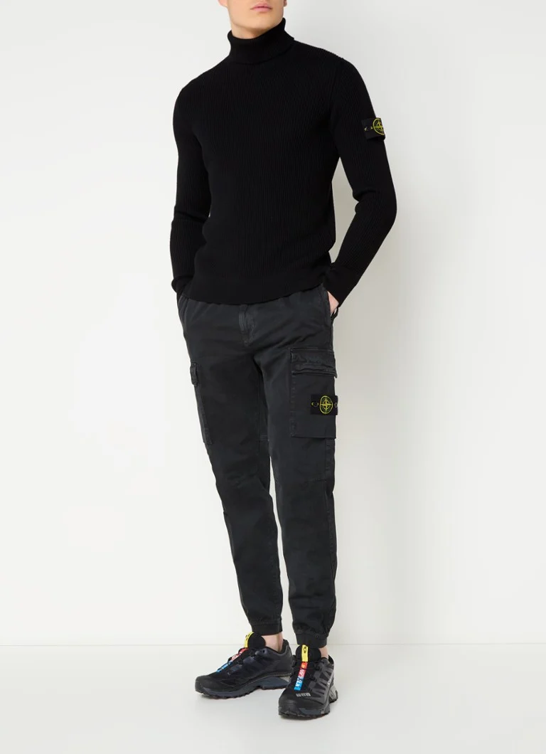 Pantaloni cargo conici Stone Island 313L1 cu logo