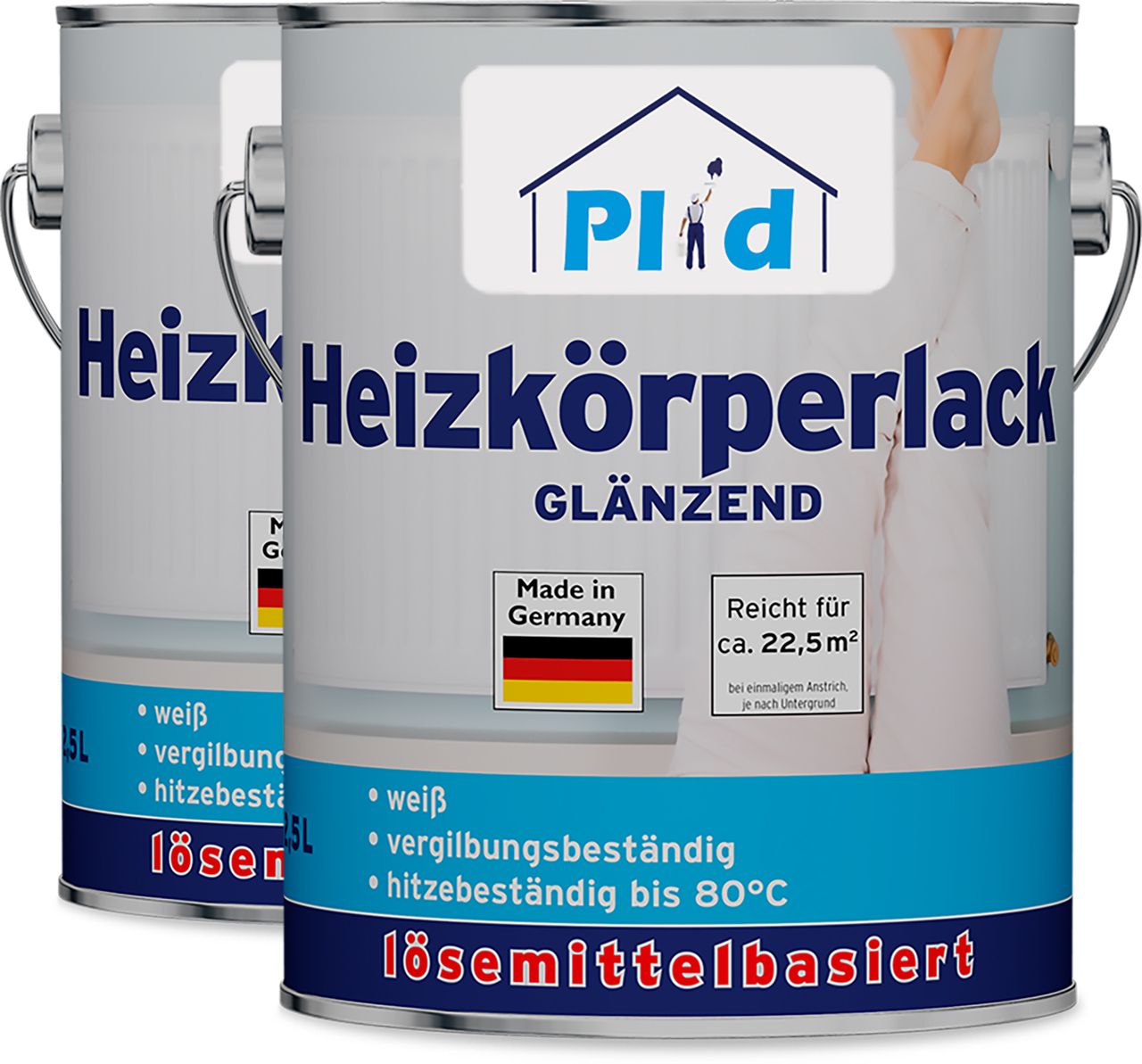 Plid Premium Heizkörperlack LH Thermolack weiß Glänzend Weiß