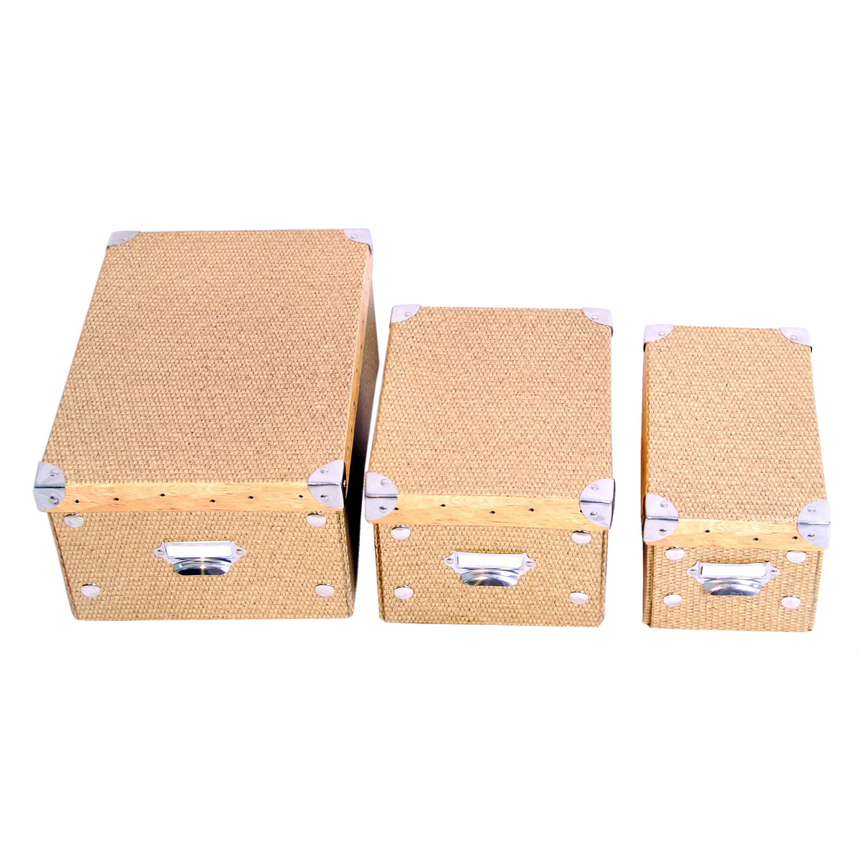Dynasun Aufbewahrungsbox FC1299KBS BROWN (1 St), 3x XXL Designer Aufbewahrungsbox Karton Ordnungsbox