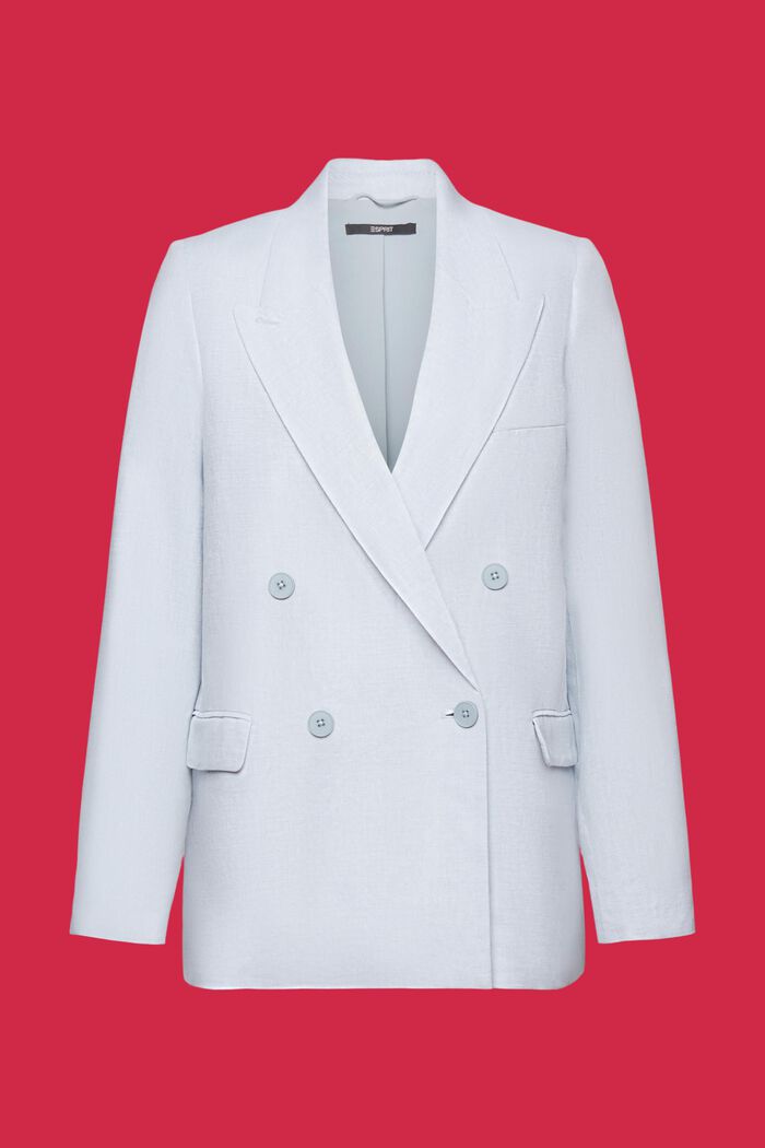 Zweireihiger Blazer aus Baumwolle-Leinen-Mix