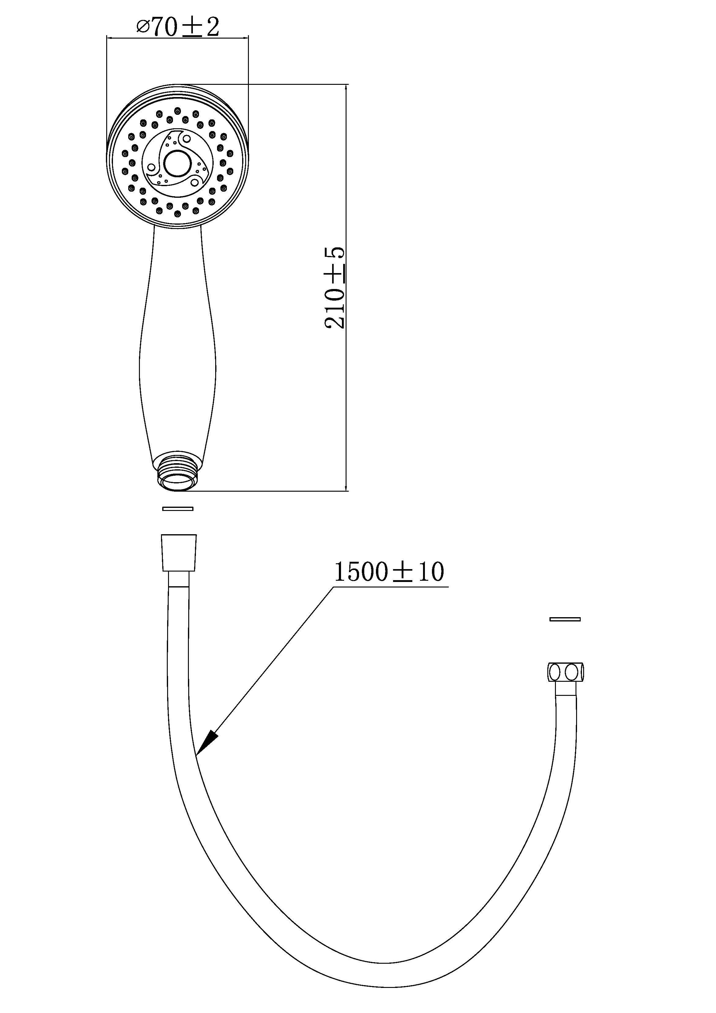 Schütte Handbrause NAPOLI, (Set), mit Schlauch, Handbrause mit 3 Strahlarten, Wassersparfunktion, Chrom