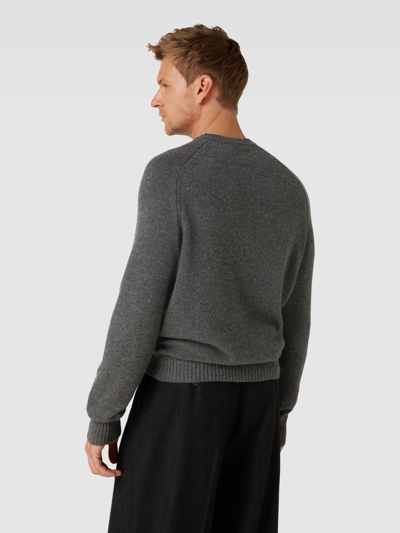 Kaschmirpullover mit Rundhalsausschnitt Modell 'Maglio' in anthrazit