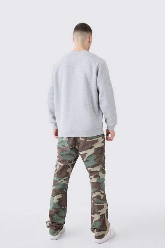 Tall Man Dash Crew Neck Sweatshirt In Grey Marl