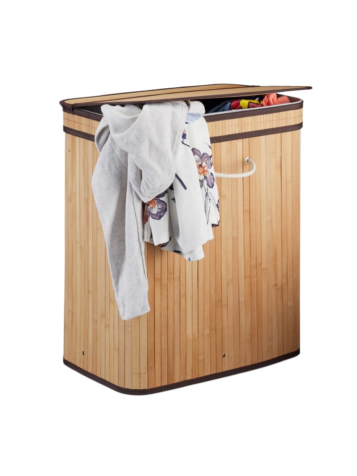 relaxdays Wäschekorb in Natur - (B)55 x (H)63 x (T)35 cm günstig kaufen onesize