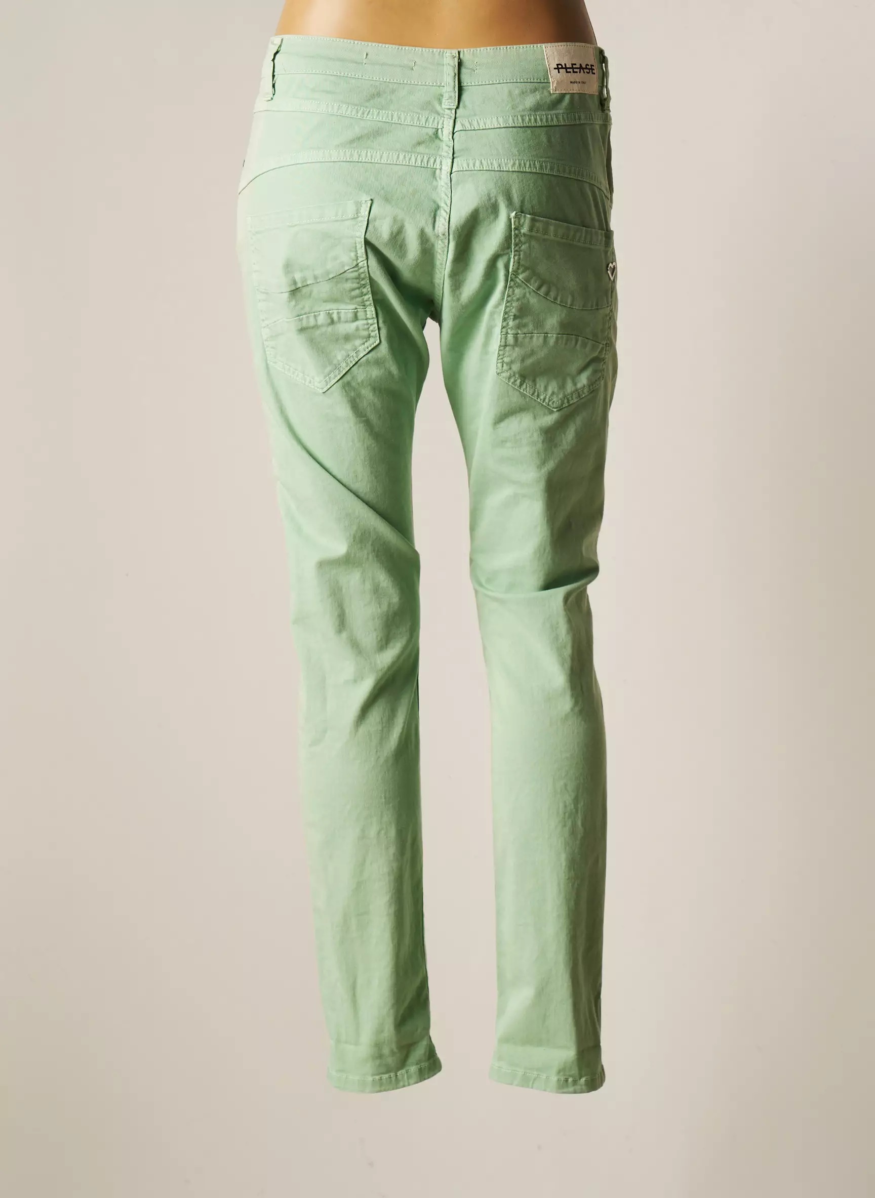Please Pantalons Droits Femme couleur vert