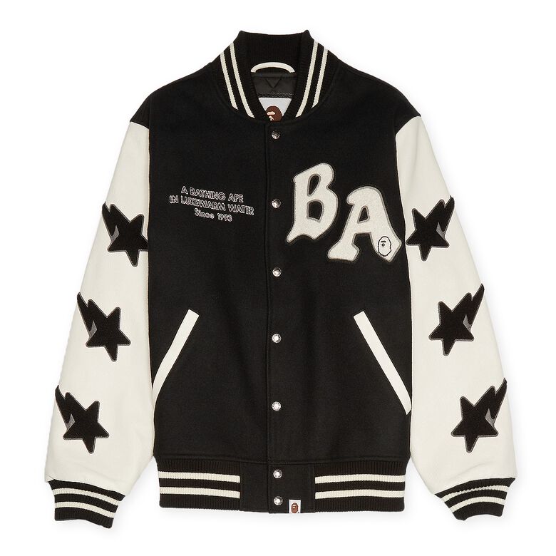 A Bathing Ape Relaxed Fit Varsity Jacket M black