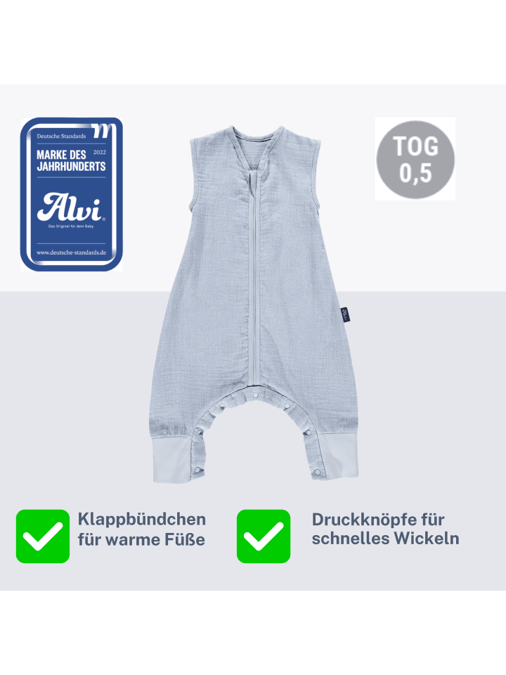 Kinderhaus Blaubär Mull Sleep-Overall Schlafsack light TOP in Sky Way günstig kaufen