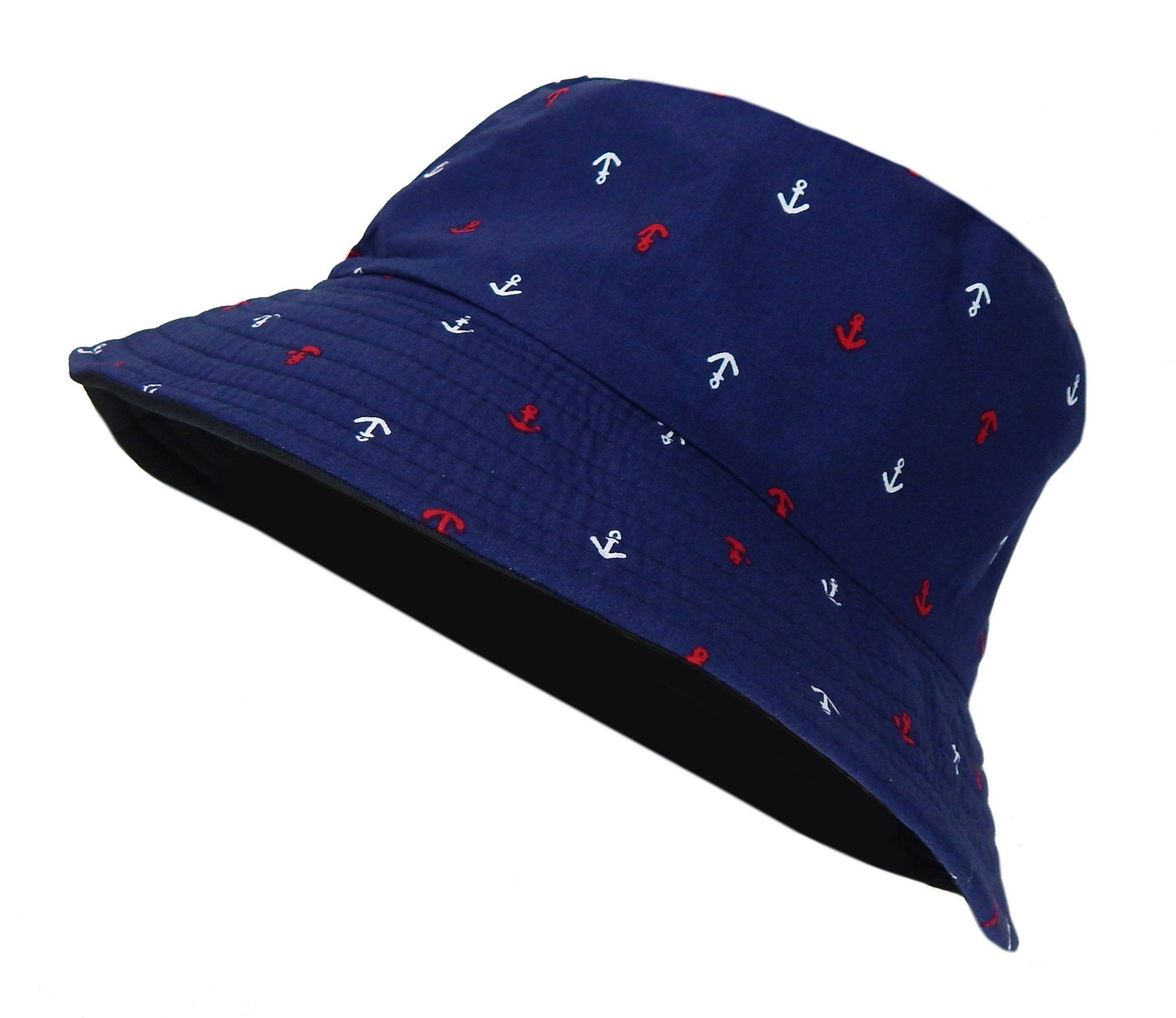 Ella Jonte Sonnenhut Bucket Hat Anker blau rot weiß maritimer Wendehut