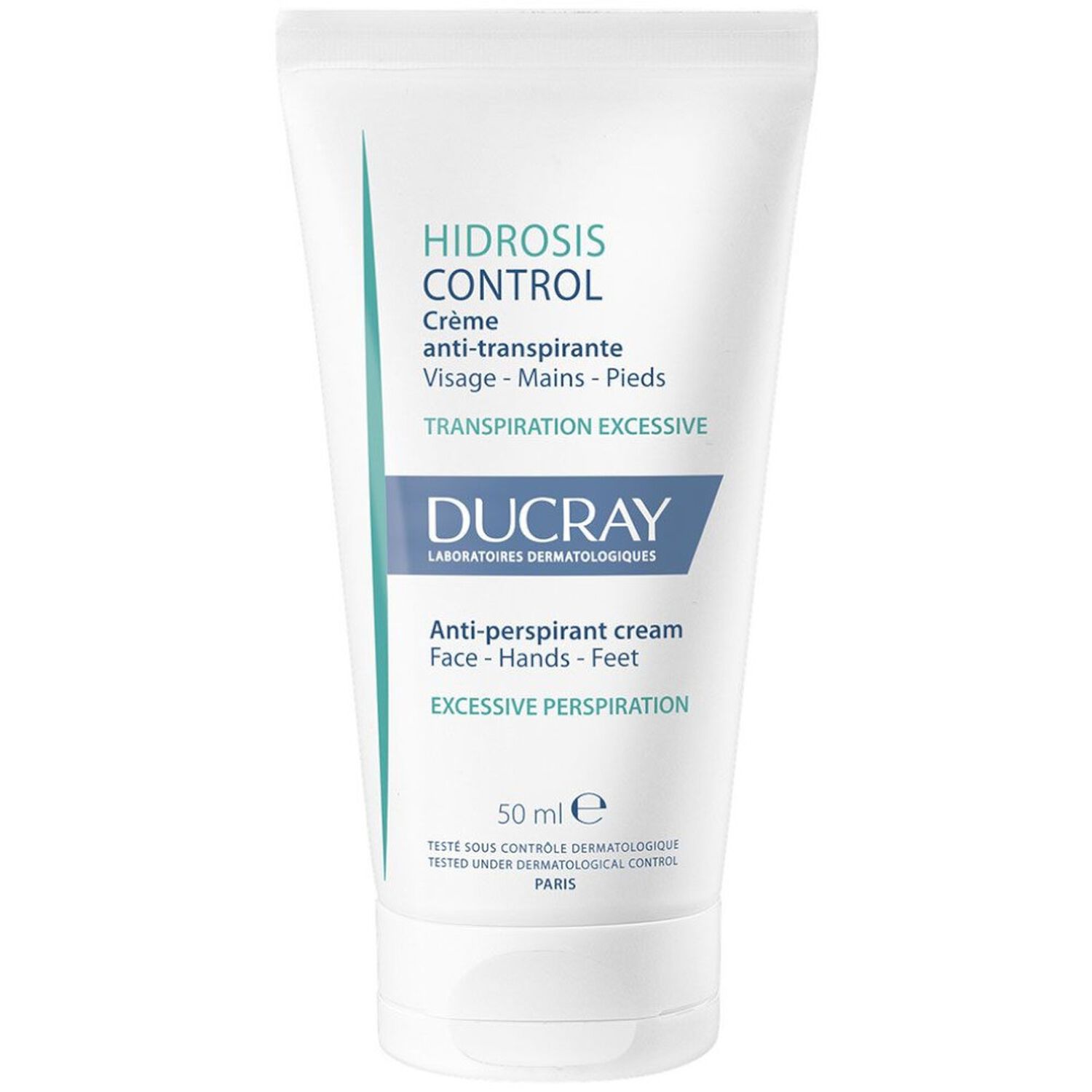 Ducray Hidrosis Control Crème Anti-Transpirante Visage, Mains & Pieds 50 ml