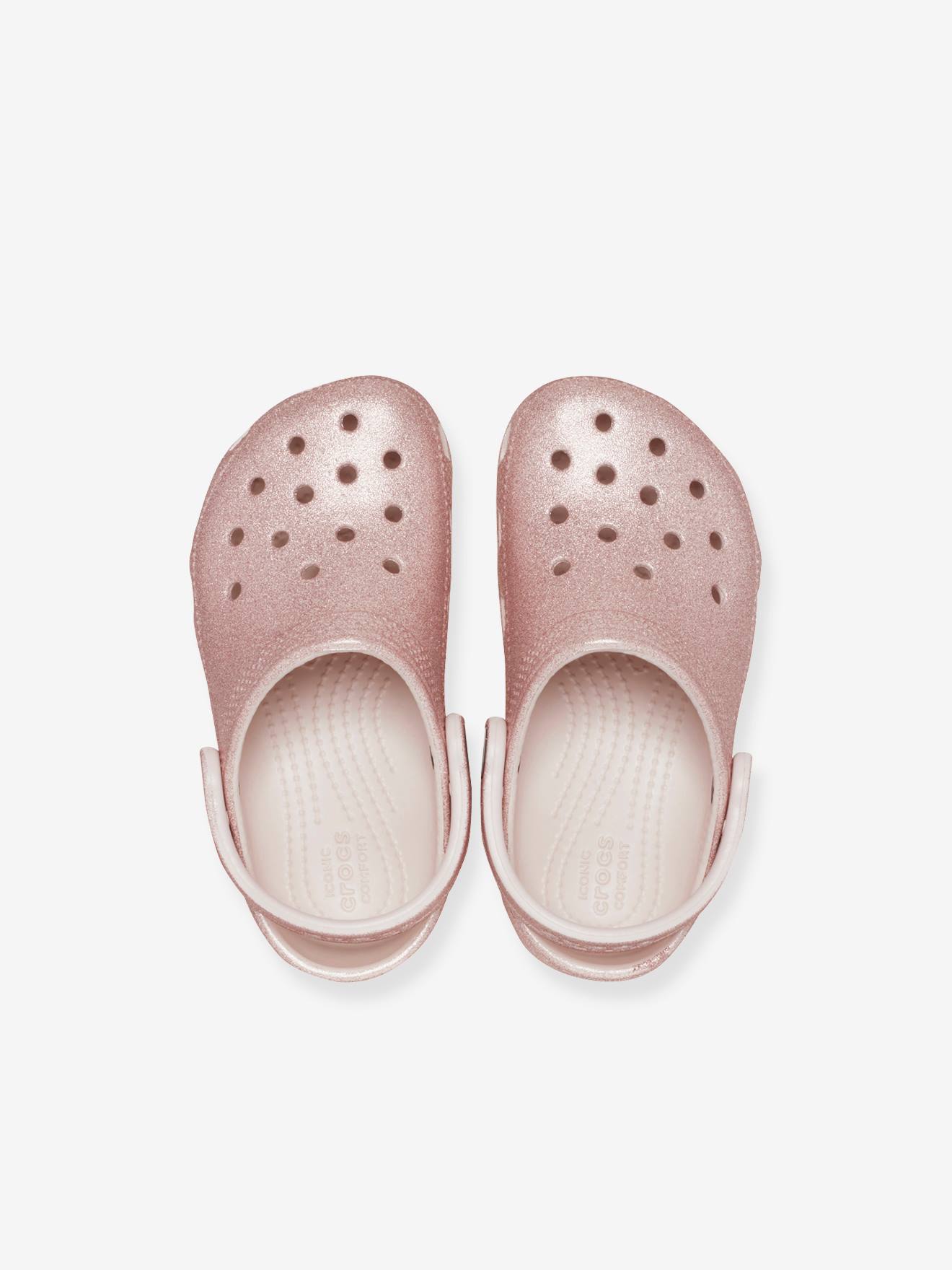 Crocs Baby Clogs 206992 Classic Glitter CROCS - rosa nude
