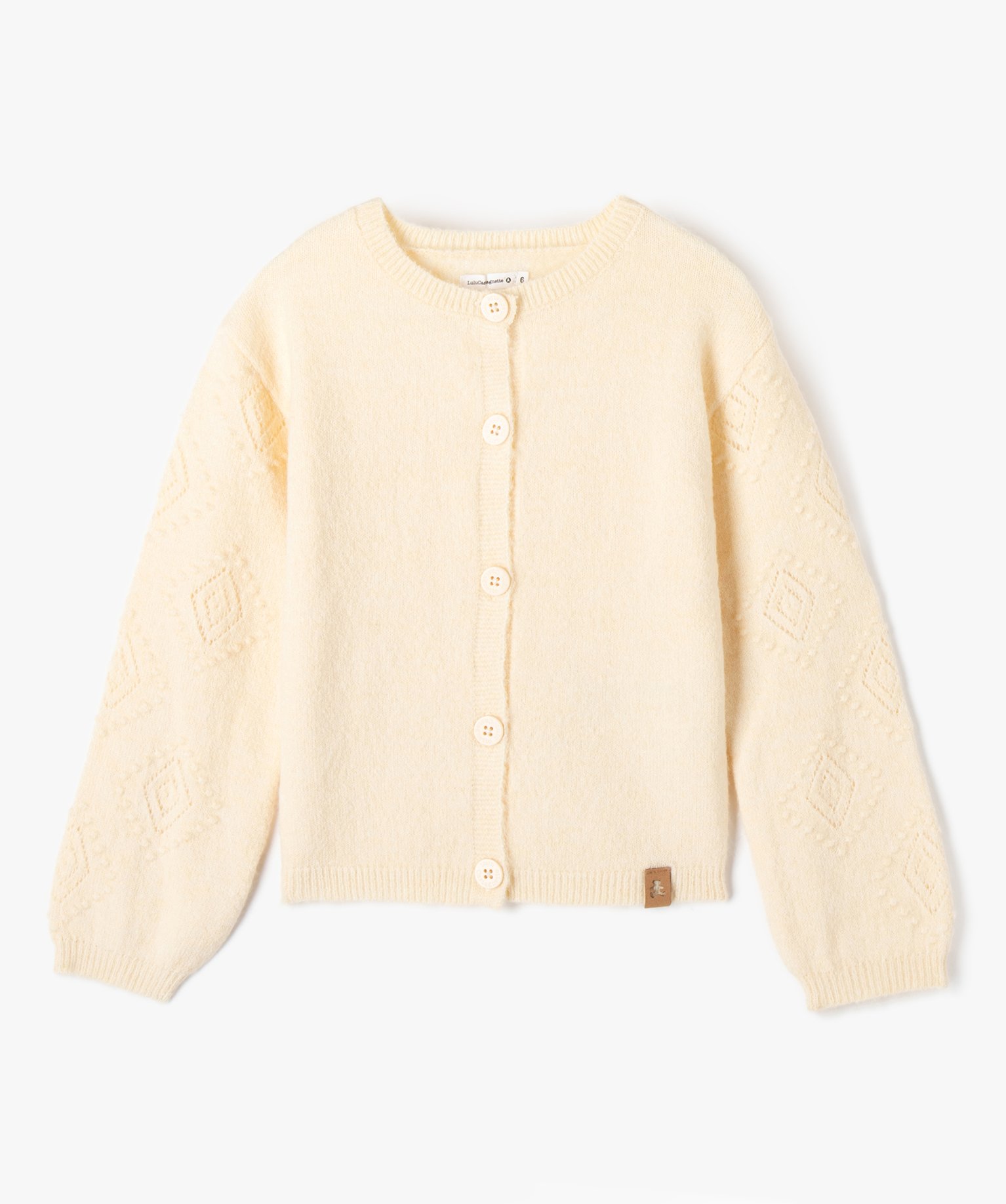 Gilet fille à manches fantaisie - LuluCastagnette ecru | GEMO