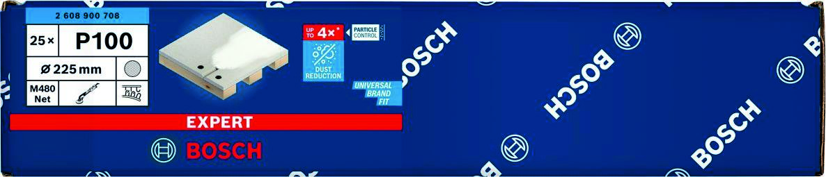 Bosch Blue Accessories 2608900708 Expert M480 slipnät för gipsslipmaskiner 225 mm, K100, 25 delar