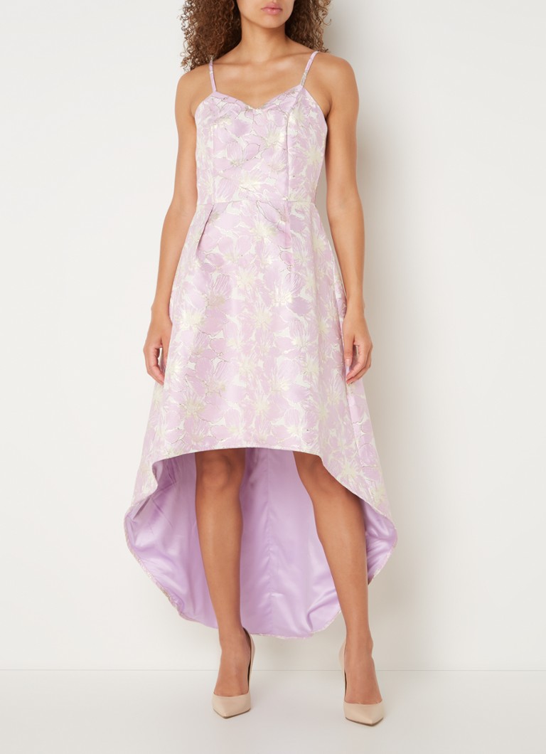 Chi Chi London Midi dress with asymmetrical hem and jacquard design