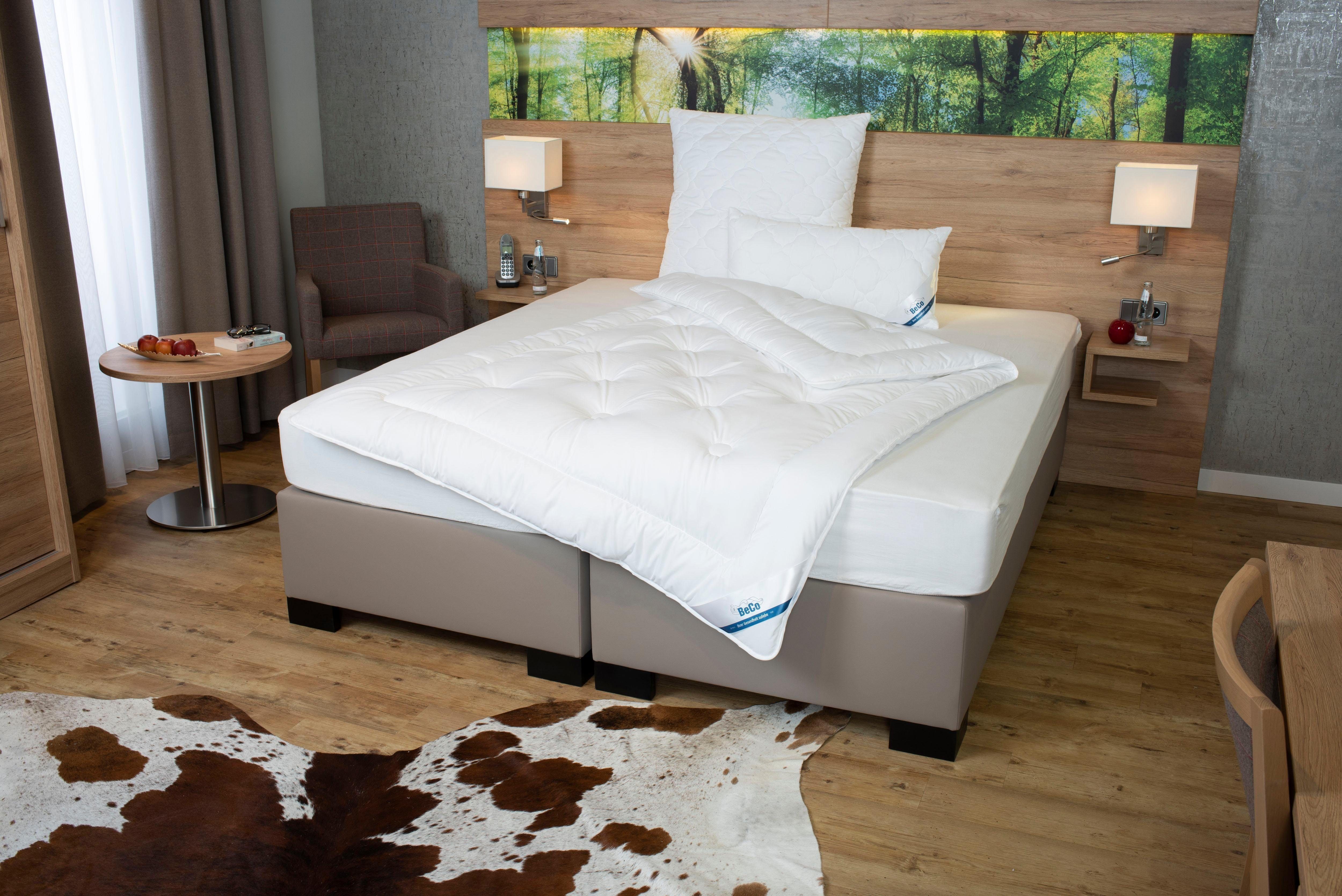 Microfaserbettdecke + Microfaserkissen, Royal Soft Duo, Beco, Bettdecken-Set mit Kopfkissen, 135x200 cm, Sommer oder Winter