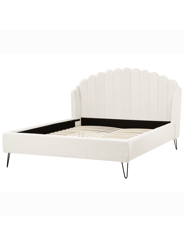 Beliani Doppelbett AMBILLOU in Weiß/Schwarz - (W) 177 x (H) 126 x (L) 214 cm günstig kaufen onesize