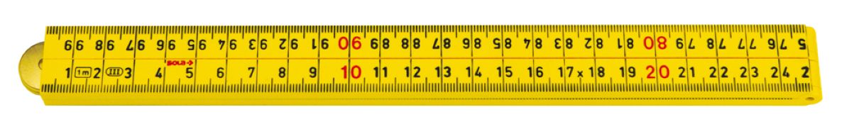 Règle pliante en plastique Sola 53035101 HK1/4/G12, 1 m