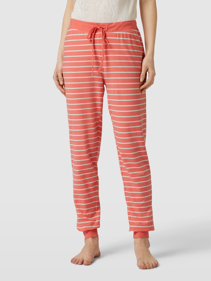 Sweatpants mit Streifenmuster in koralle