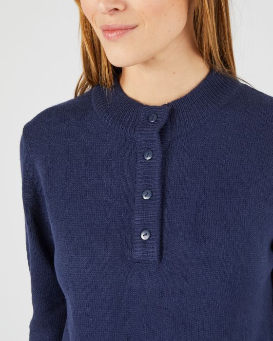 Pull col montant boutonné
