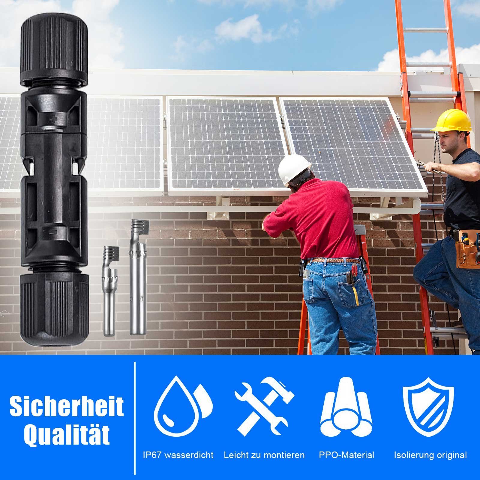 PFCTART Solarmodul MC4 Solarstecker,Stecker, Anschluss, Abdichtung, 5 Paare+Werkzeuge, (22-St)