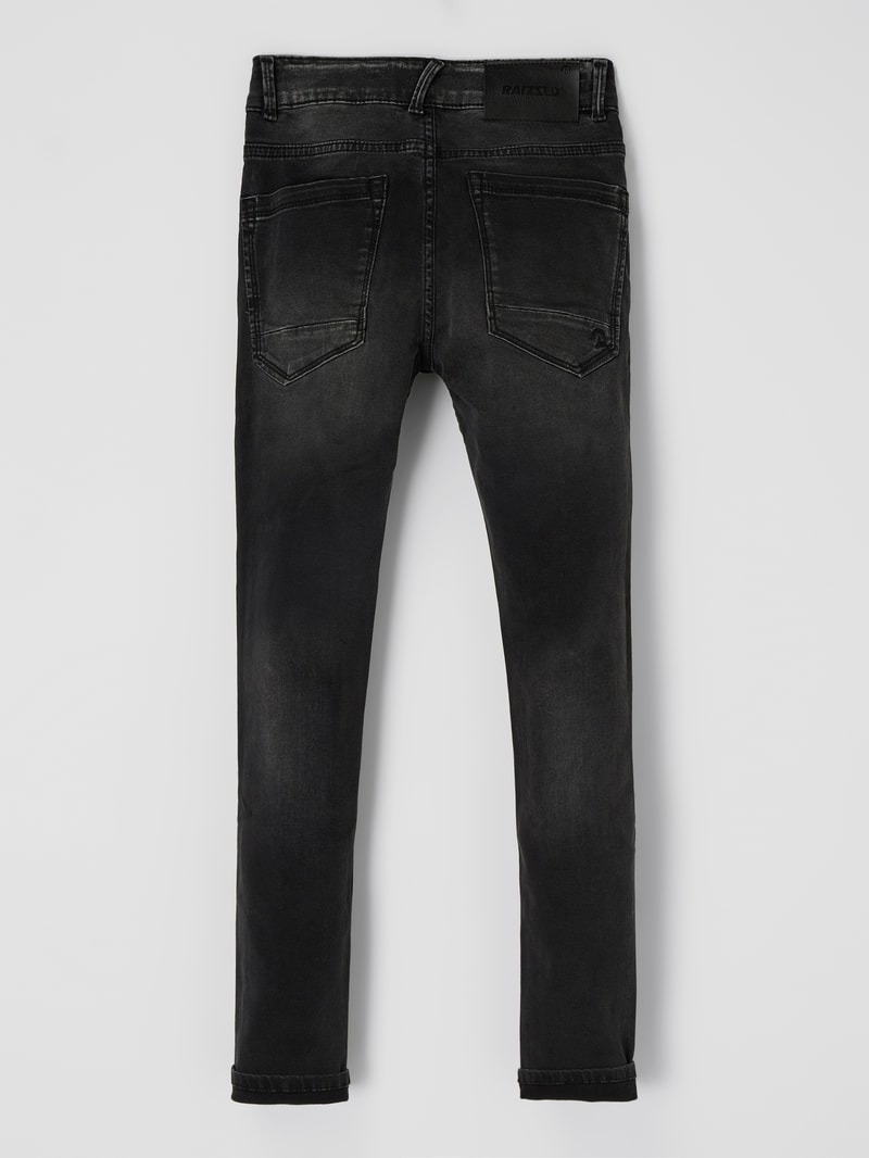 Skinny Fit Jeans mit Stretch-Anteil Modell 'Bangkok' in schwarz