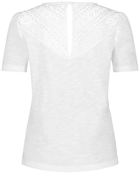 Kurzarmshirt mit zarter Spitze