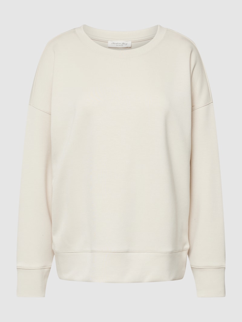Sweatshirt mit Rundhalsausschnitt in ecru