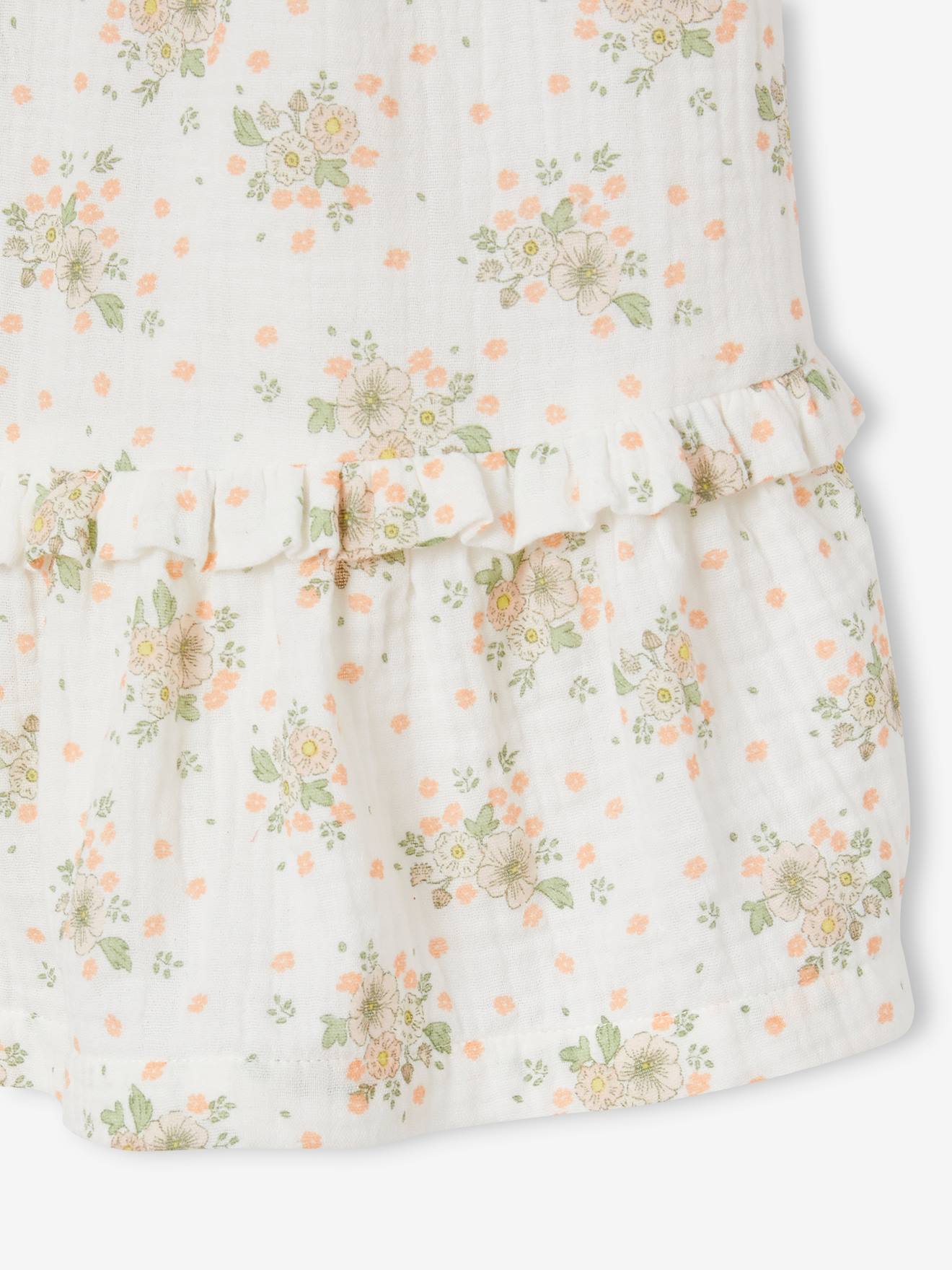 Vertbaudet Festliches Mädchen Kleid mit Trägern - rosa bedruckt