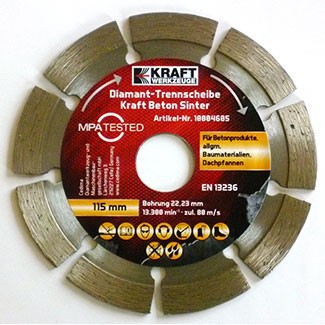 Kraft Werkzeuge Beton Sinter Ø 115 mm, Bohrung 22,23 mm, 3er Set