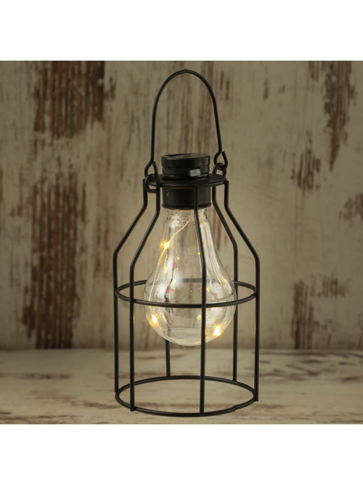 MARELIDA LED Solar Hängeleuchte eckig Industrial Look H: 15cm in schwarz günstig kaufen onesize