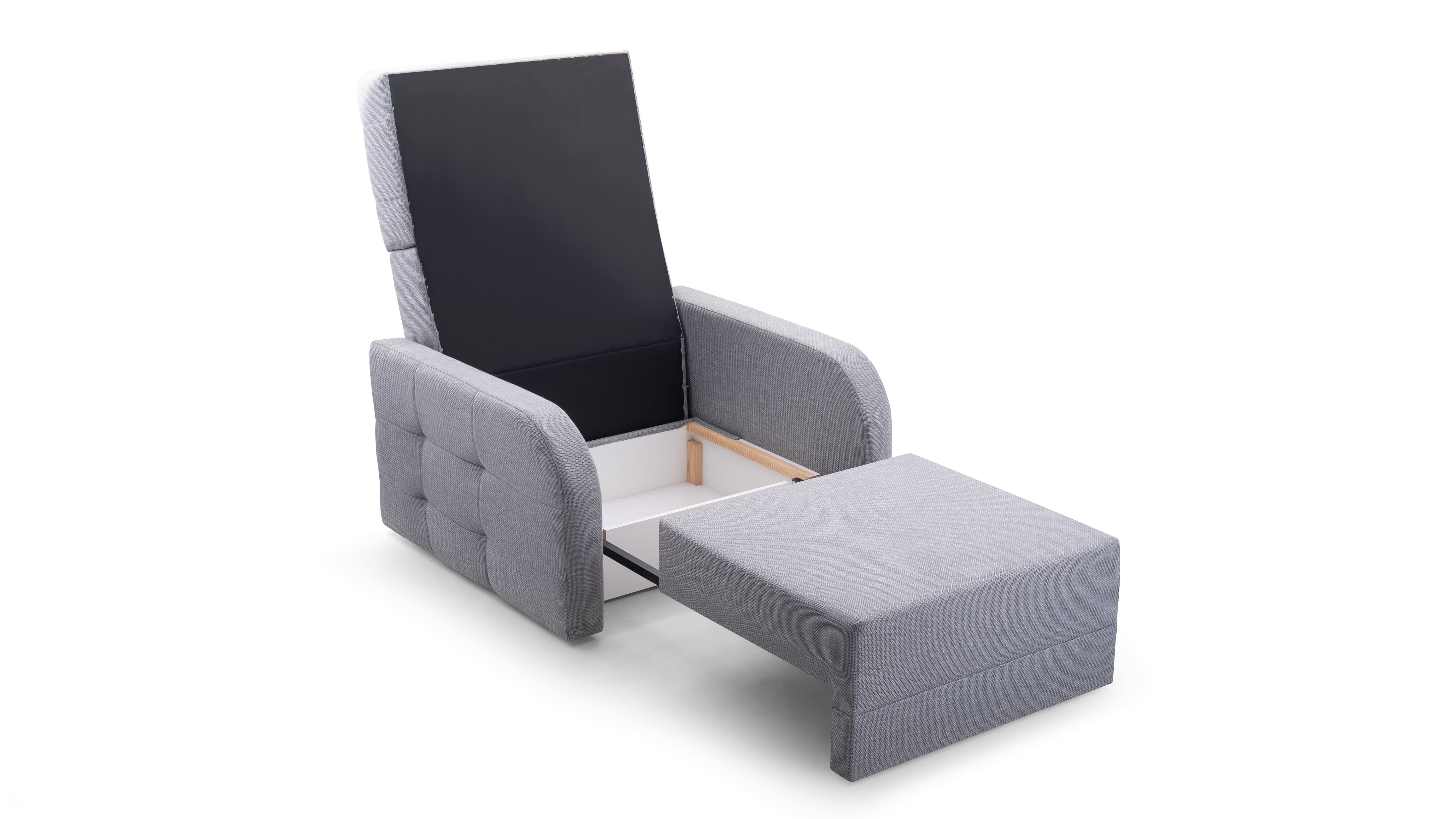 MOEBLO Kindersofa Porto 80, Schlafsessel Sofa Sessel, mit Schlaffunktion, mit Bettkasten