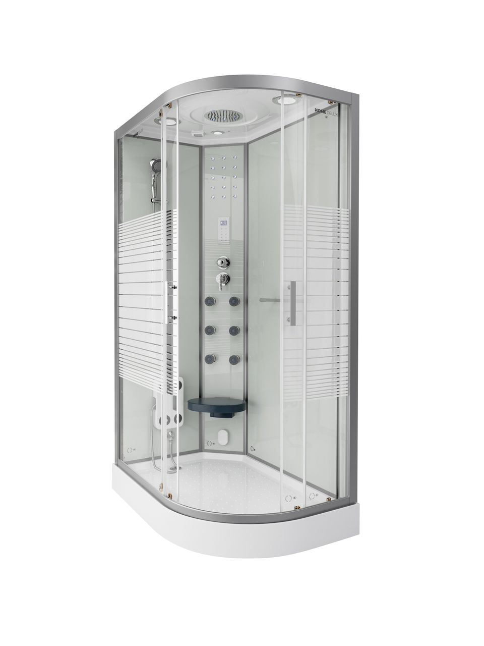 Home Deluxe Dampfdusche WHITE PEARL - 120 x 80 cm Rechts
