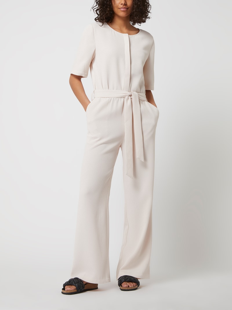Jumpsuit mit Waffelstruktur Modell 'Roubaix' in sand